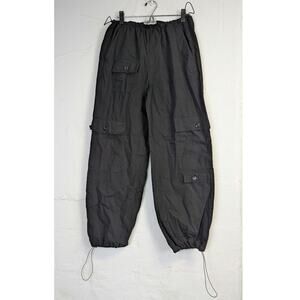 Disclosure Cargo Balloon Pants Black Gorpcore Rave Retro Adjustable Womens XL